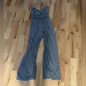 FRANCESCAS OLIVE RUFFLE TOP JUMPSUIT